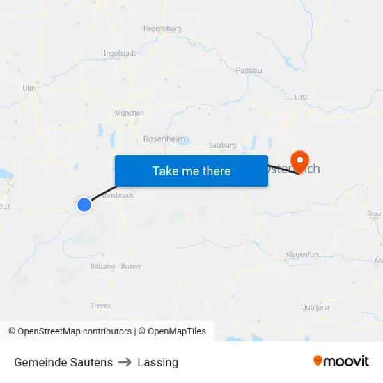Gemeinde Sautens to Lassing map