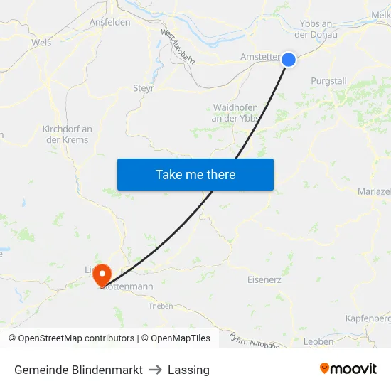 Gemeinde Blindenmarkt to Lassing map