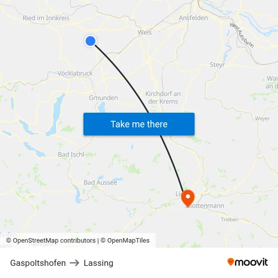 Gaspoltshofen to Lassing map