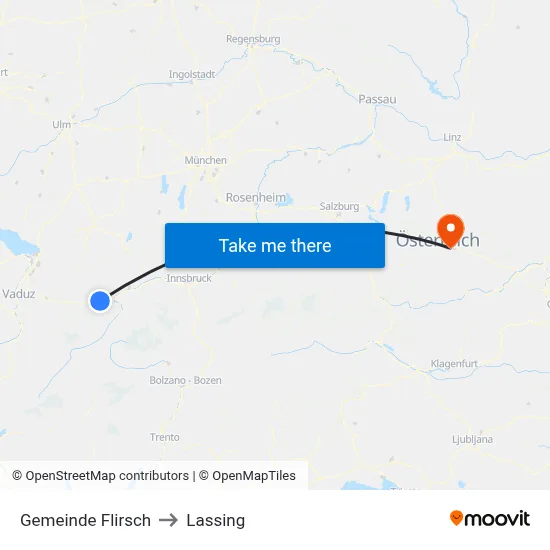 Gemeinde Flirsch to Lassing map