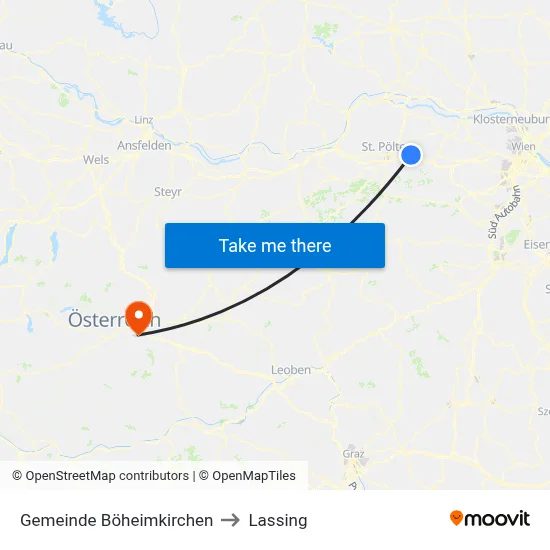 Gemeinde Böheimkirchen to Lassing map