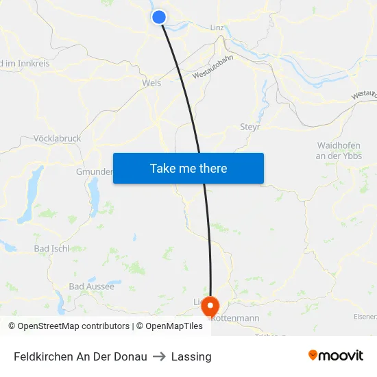 Feldkirchen An Der Donau to Lassing map