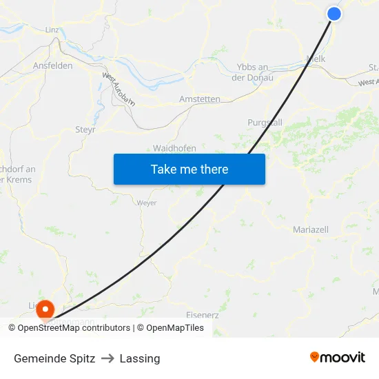 Gemeinde Spitz to Lassing map