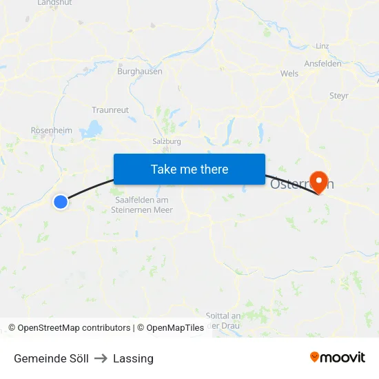 Gemeinde Söll to Lassing map