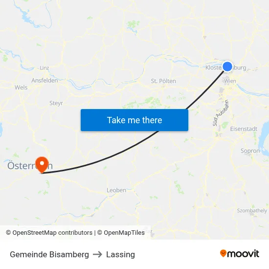 Gemeinde Bisamberg to Lassing map