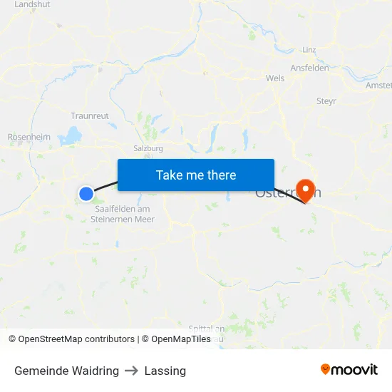 Gemeinde Waidring to Lassing map
