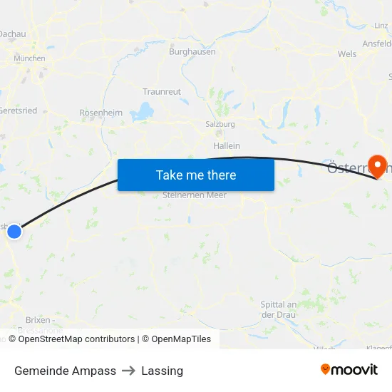 Gemeinde Ampass to Lassing map