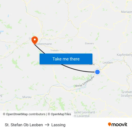St. Stefan Ob Leoben to Lassing map