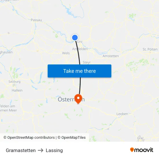 Gramastetten to Lassing map