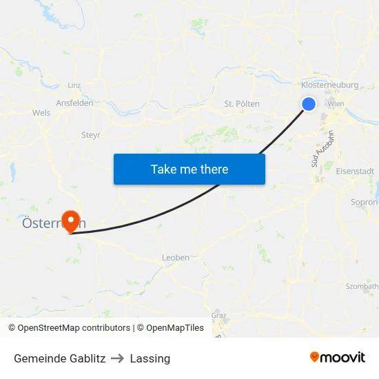 Gemeinde Gablitz to Lassing map