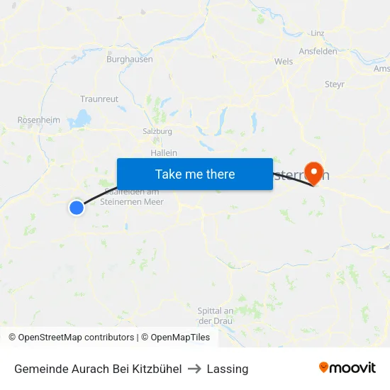 Gemeinde Aurach Bei Kitzbühel to Lassing map