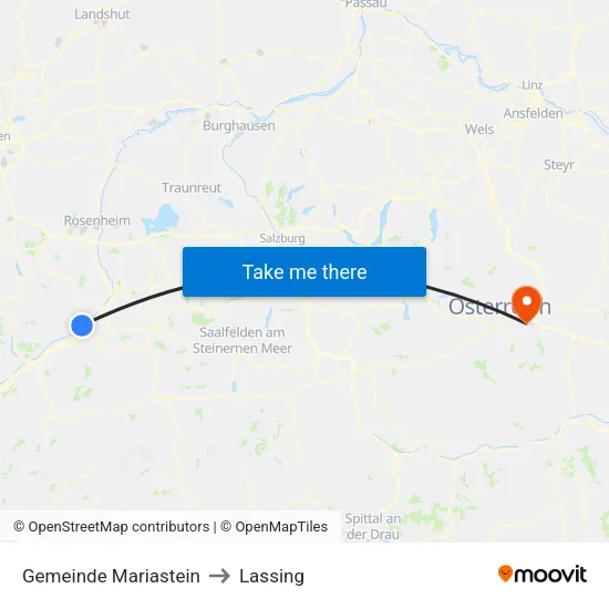 Gemeinde Mariastein to Lassing map