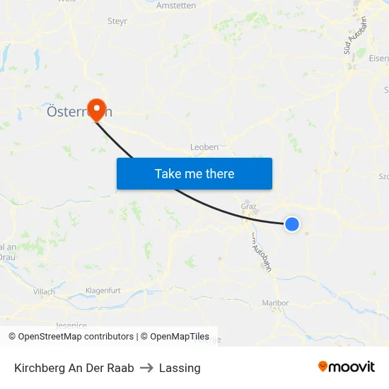 Kirchberg An Der Raab to Lassing map