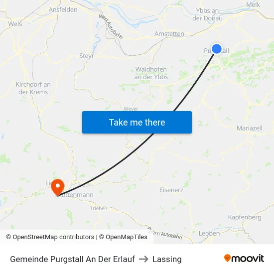Gemeinde Purgstall An Der Erlauf to Lassing map