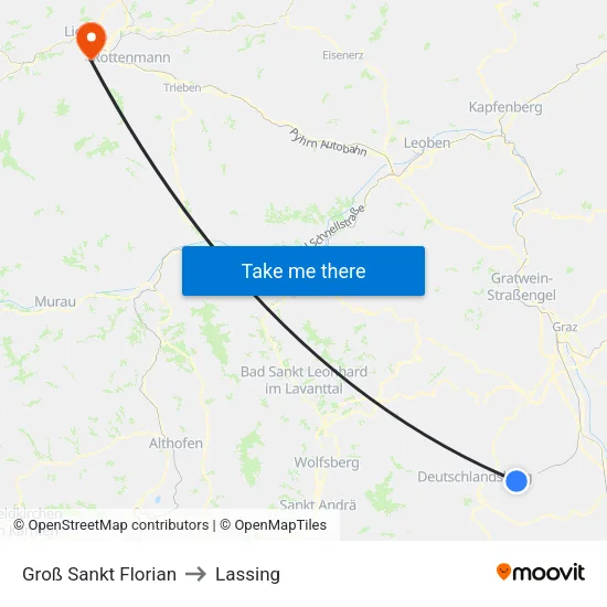 Groß Sankt Florian to Lassing map
