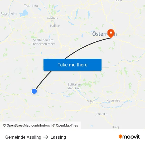 Gemeinde Assling to Lassing map