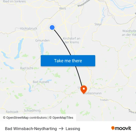 Bad Wimsbach-Neydharting to Lassing map