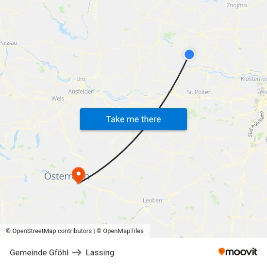 Gemeinde Gföhl to Lassing map