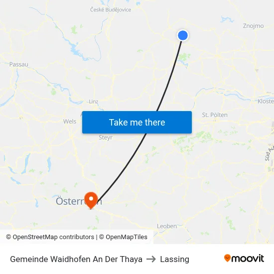 Gemeinde Waidhofen An Der Thaya to Lassing map