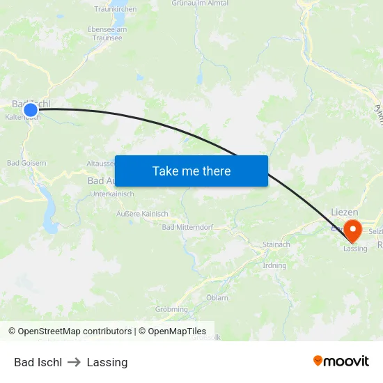 Bad Ischl to Lassing map
