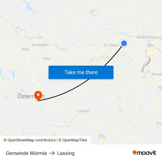 Gemeinde Würmla to Lassing map