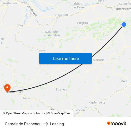 Gemeinde Eschenau to Lassing map