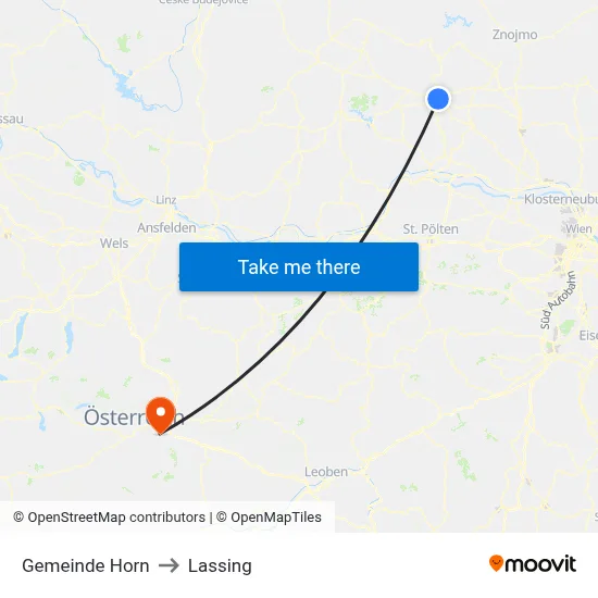 Gemeinde Horn to Lassing map