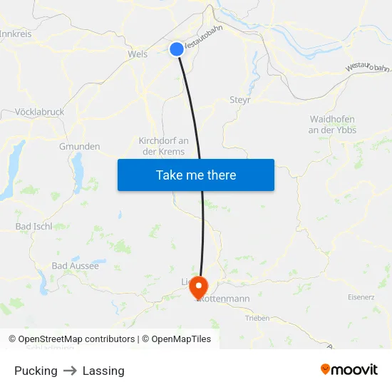 Pucking to Lassing map