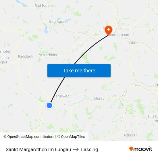 Sankt Margarethen Im Lungau to Lassing map