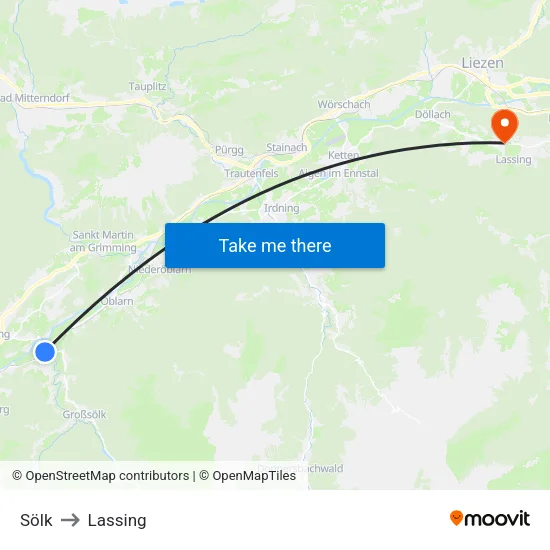 Sölk to Lassing map
