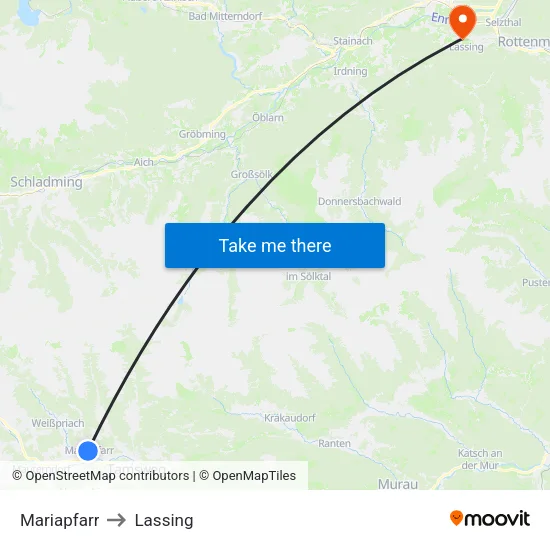 Mariapfarr to Lassing map