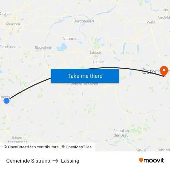 Gemeinde Sistrans to Lassing map