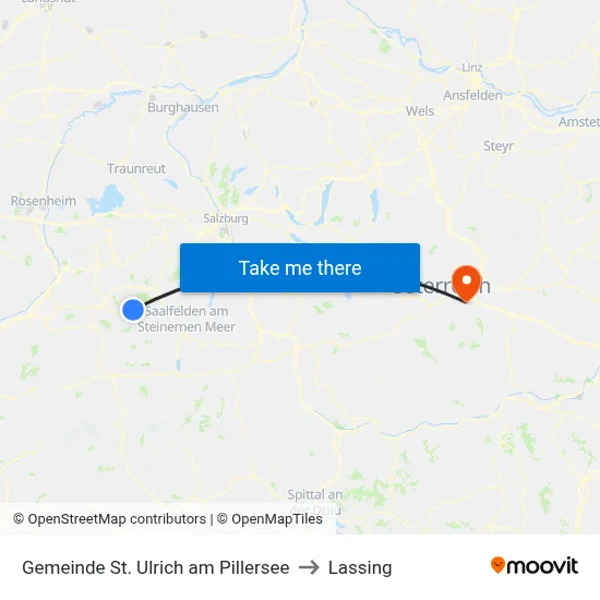 Gemeinde St. Ulrich am Pillersee to Lassing map