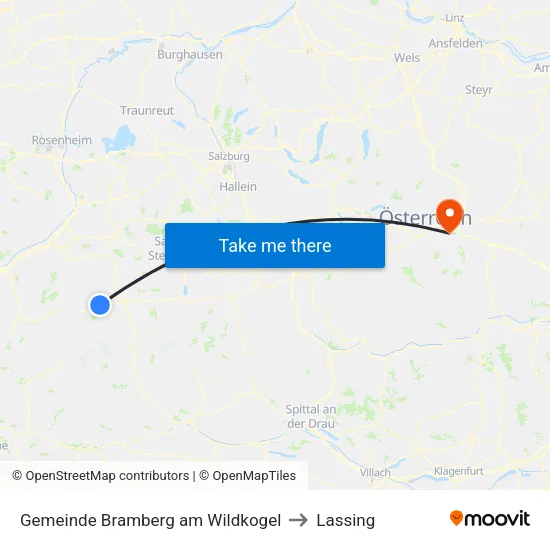 Gemeinde Bramberg am Wildkogel to Lassing map