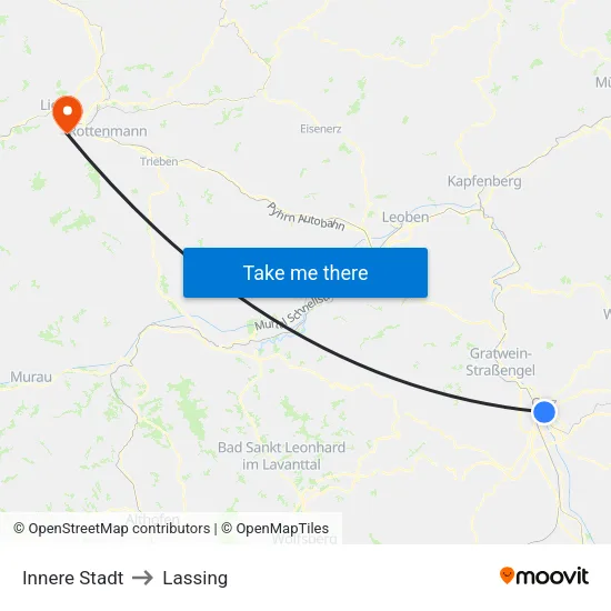 Innere Stadt to Lassing map