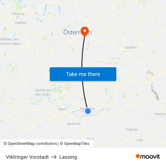 Viktringer Vorstadt to Lassing map