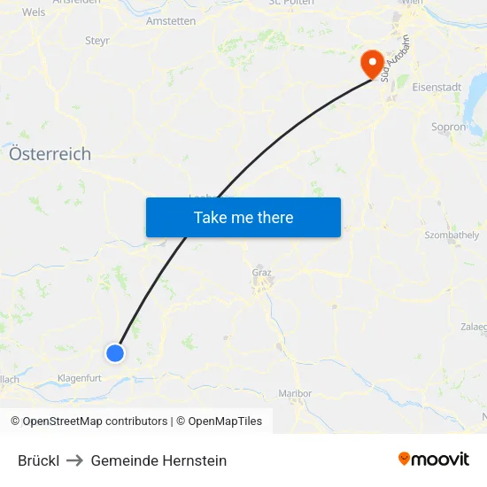 Brückl to Gemeinde Hernstein map