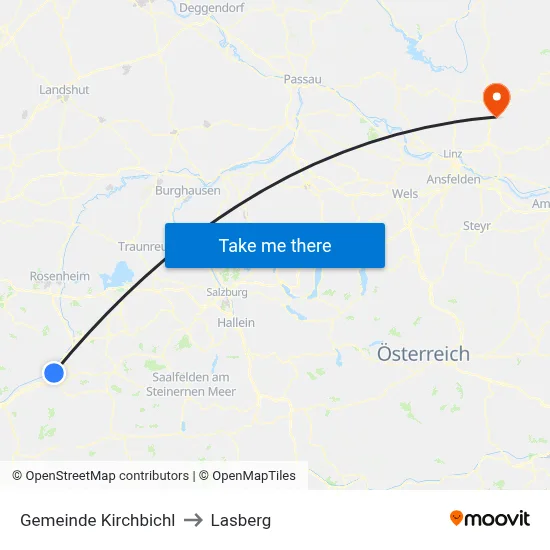 Gemeinde Kirchbichl to Lasberg map