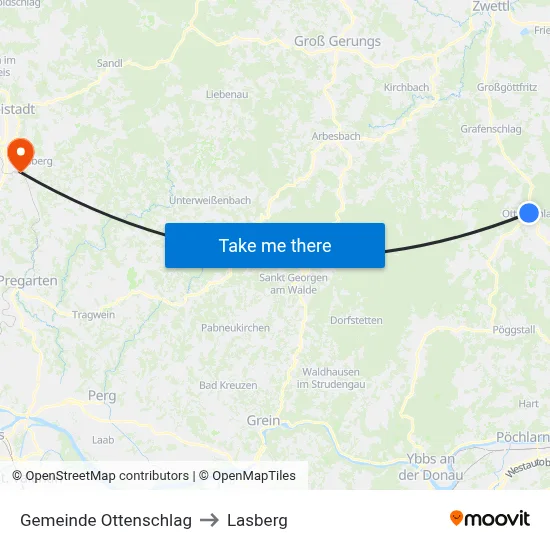 Gemeinde Ottenschlag to Lasberg map