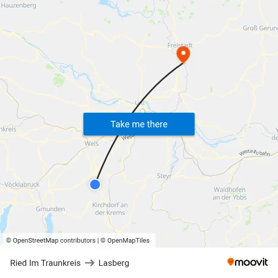 Ried Im Traunkreis to Lasberg map