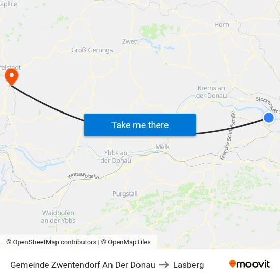 Gemeinde Zwentendorf An Der Donau to Lasberg map