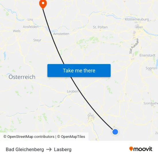Bad Gleichenberg to Lasberg map