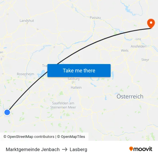 Marktgemeinde Jenbach to Lasberg map