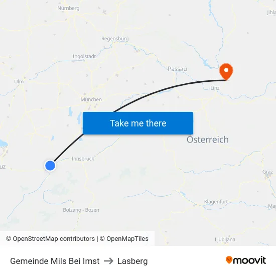 Gemeinde Mils Bei Imst to Lasberg map
