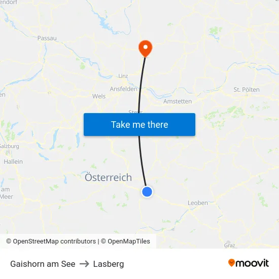 Gaishorn am See to Lasberg map