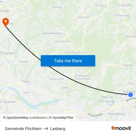 Gemeinde Pöchlarn to Lasberg map