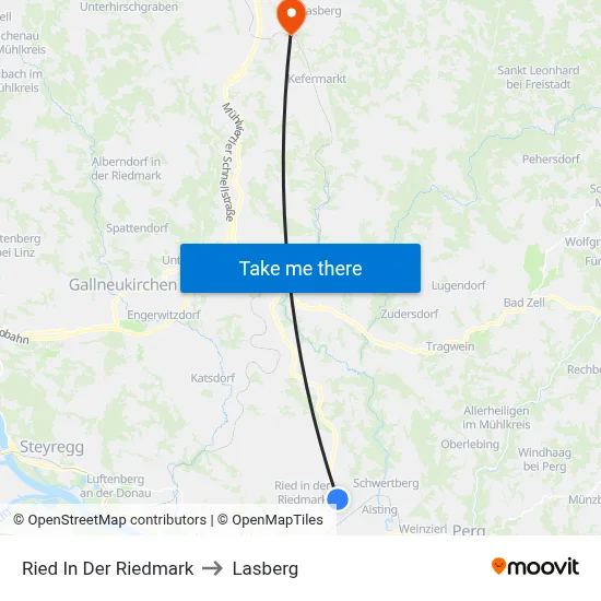 Ried In Der Riedmark to Lasberg map