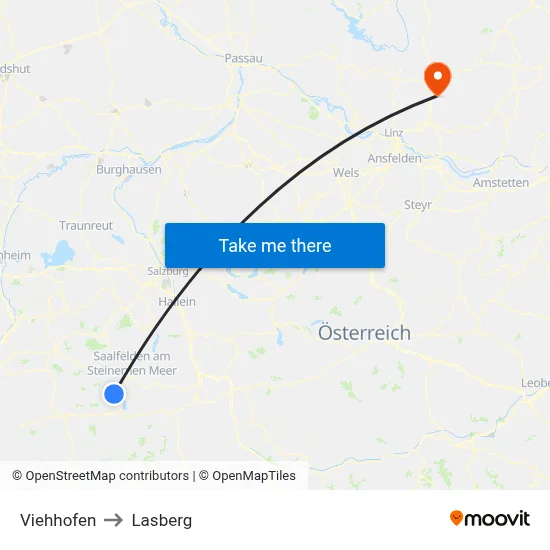 Viehhofen to Lasberg map