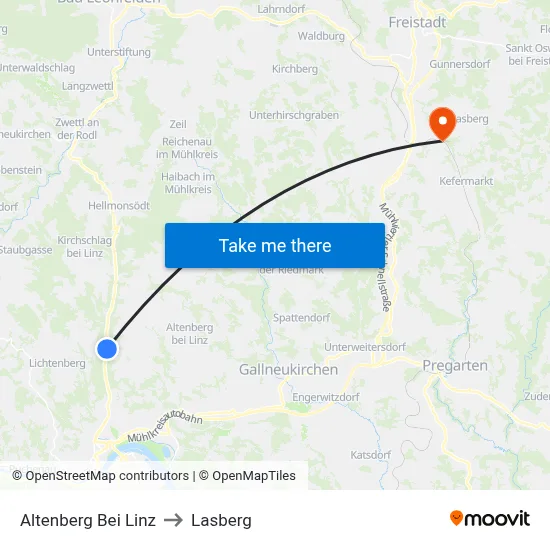 Altenberg Bei Linz to Lasberg map