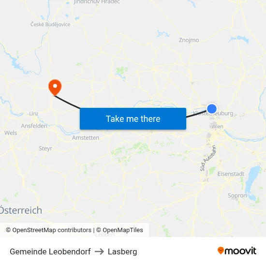 Gemeinde Leobendorf to Lasberg map